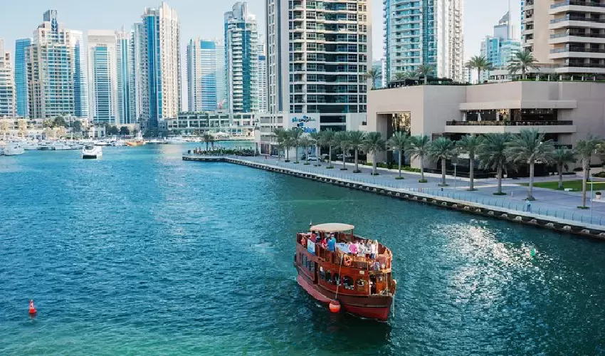 Dubai marina dinner cruise – skyline sparkle and flavor