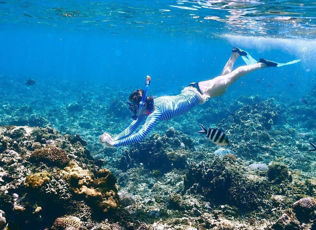 Snorkeling nelle acque cristalline dopo il tour in semi-sottomarino Hurghada