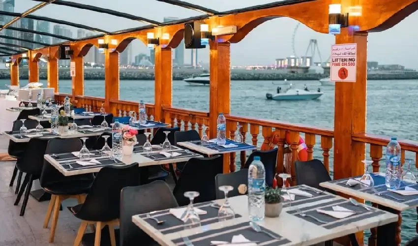 Dubai creek dhow cruise – sunset views and city lights